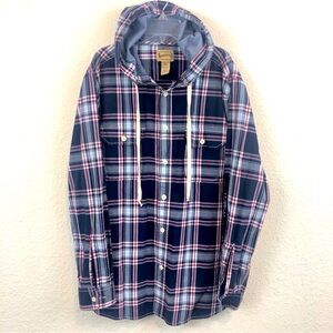 Roebuck & Co Plaid Hooded Shirt